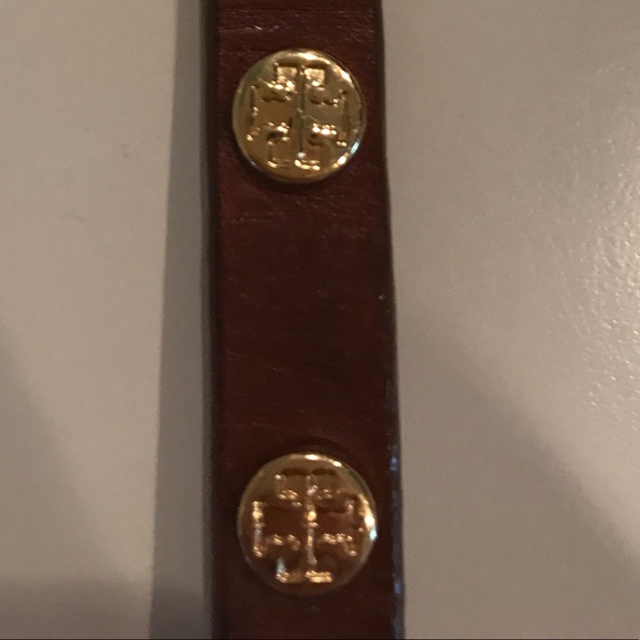 Tory Burch Brown Logo Stud Double Wrap Bracelet - Picture 3 of 3